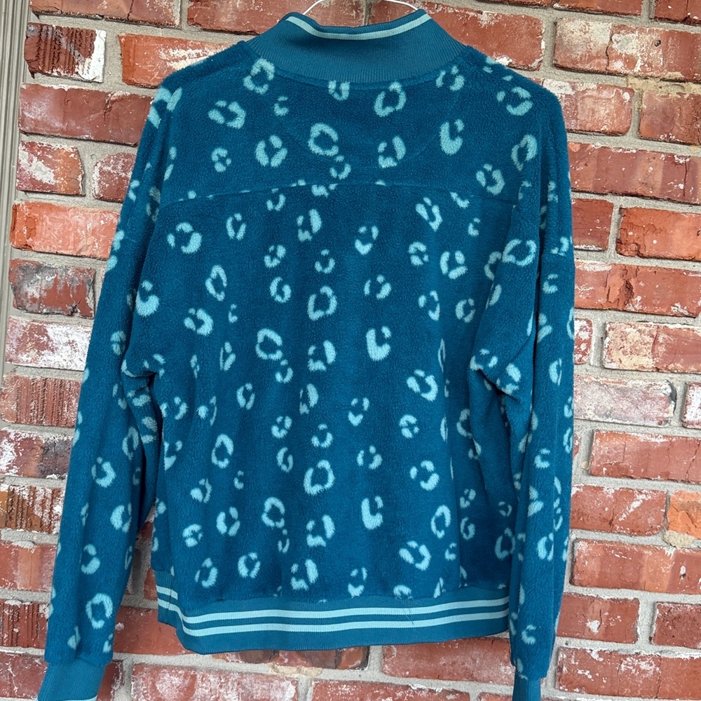 ZELOS Teal Patterned quarter zip Jacket size XL - Picture 6 of 6